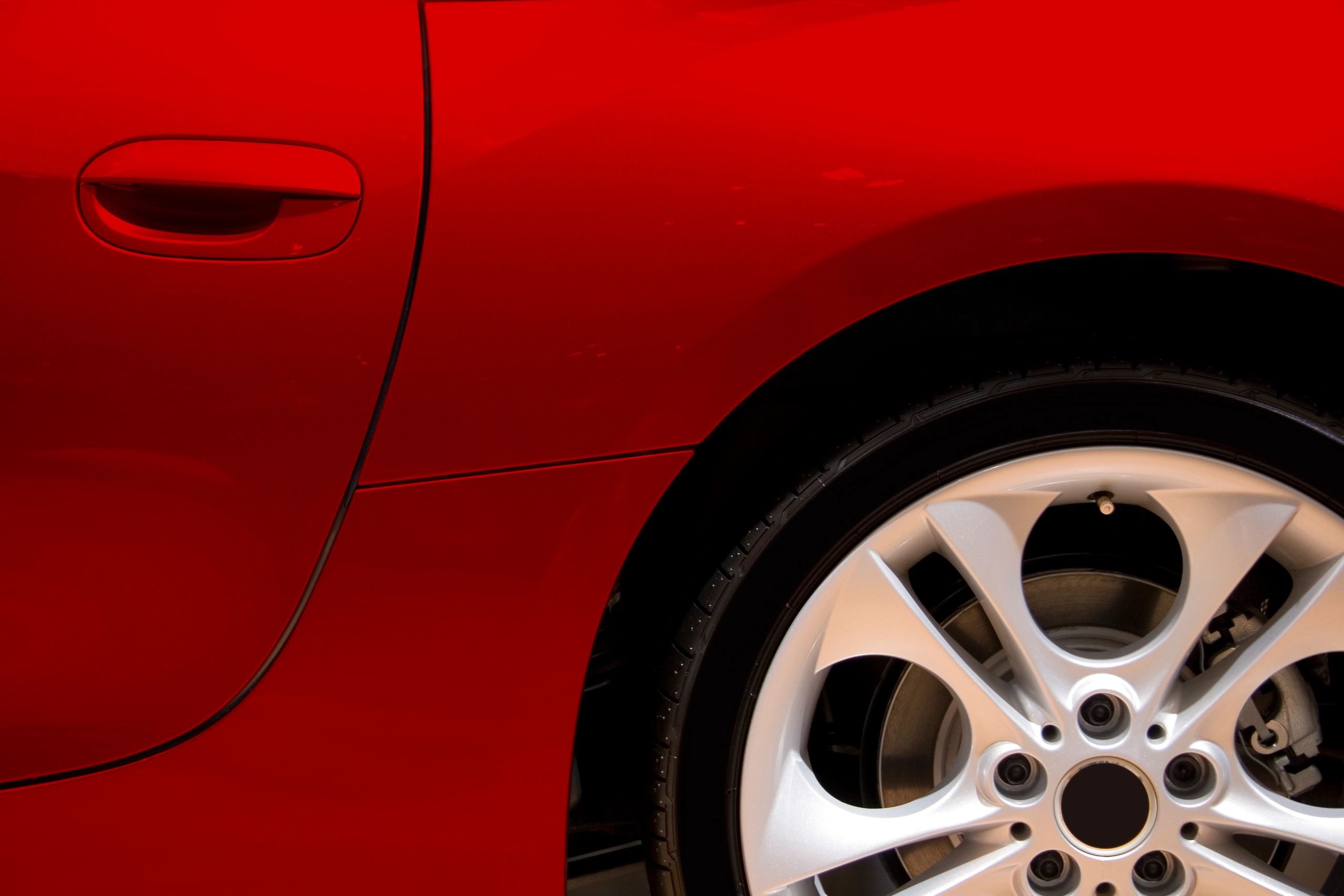 Red sports car detail